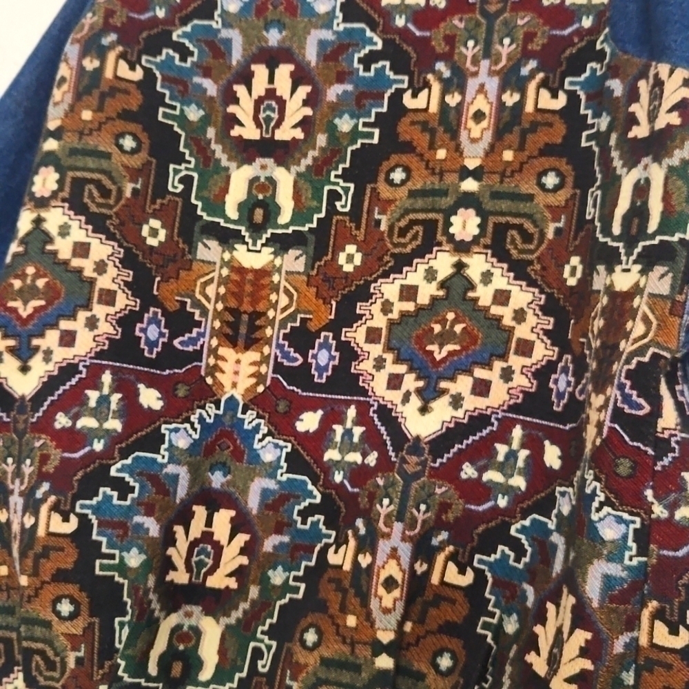 Rare Small-Large Oversized Tapestry Denim Vintage Jacket Y2K Bode Grandmacore - Picture 13 of 15